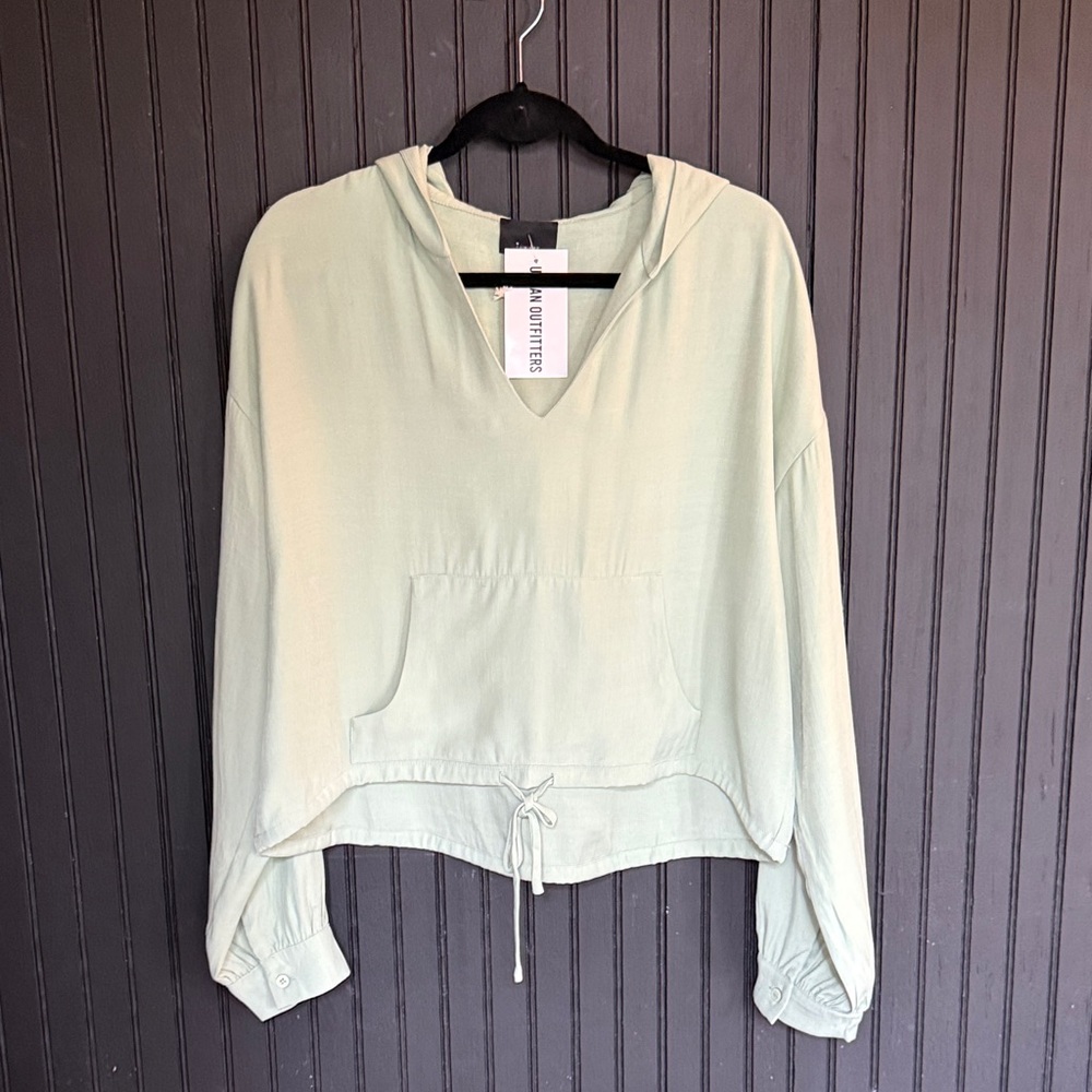 Urban Outfitters Mint Green Hoodie Blouse
